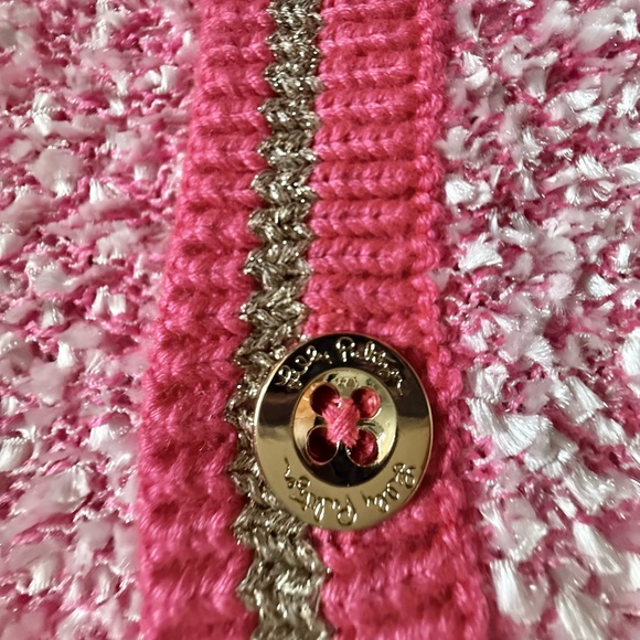 Lilly Pulitzer pink sparkle cardigan sweater-L- size down recommended - Picture 4 of 10